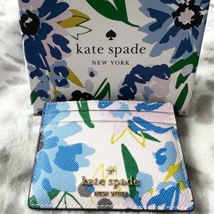Kate Spade Blue and Green Floral Card Holder